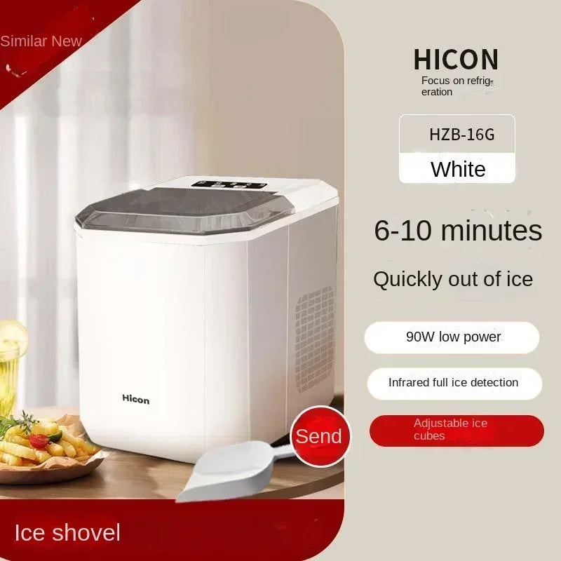 220V HICON Ice Machine Energy-efficient Ice Machine for Household, Dormitory and Outdoor Use DC
