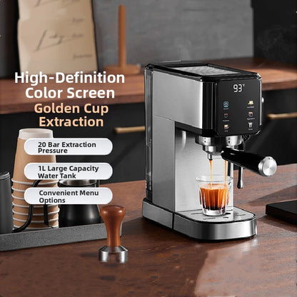20Bar Touch Screen Espresso Machine, Stainless Steel Coffee Maker with Milk Frother Touch Screen BPA-Free & Easy Clean