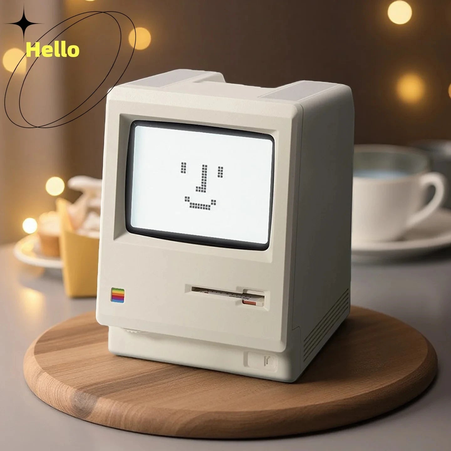 Retro Macintosh Alarm Clock A Classic Desktop Ornament with A Digital Clock Design