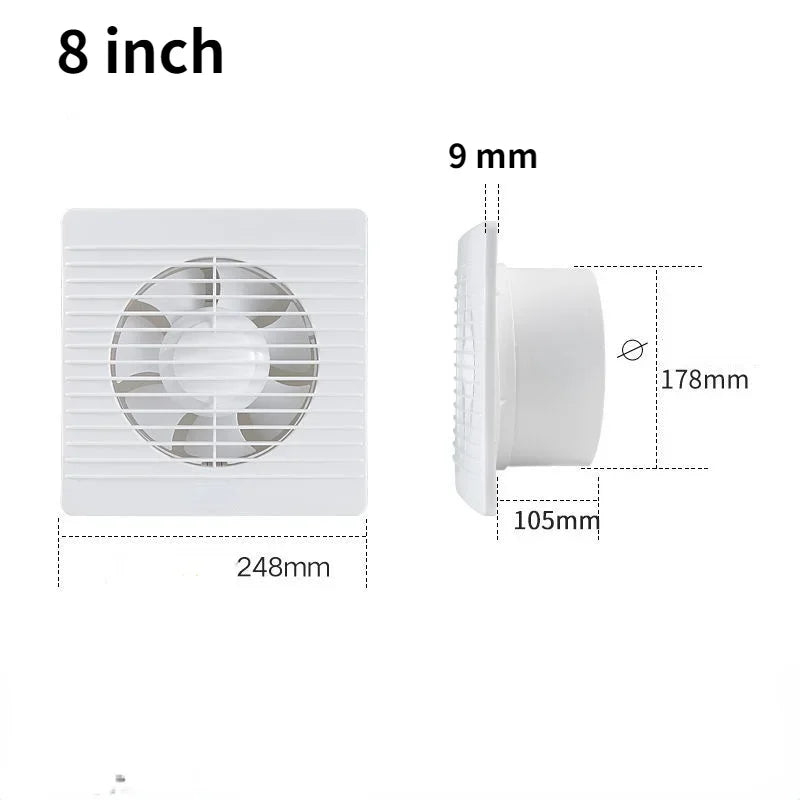 4"6"8" Exhaust fan toilet powerful mute exhaust fan household wall exhaust fan ventilation fan for dropshipping