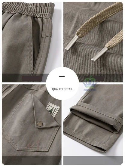 High Quality Autumn Winter 100% Cotton Cargo Pants Men Thick Work Overalls Straight Joggers INS Y2K Casual Trousers Male Brand