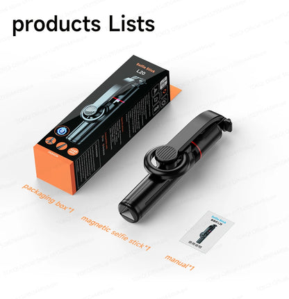 TOKQI Tripod Magnetic Phone Holder Extendable Selfie Stick for Smartphone Shooting Vlog with Wireless Bluetooth Remote Control