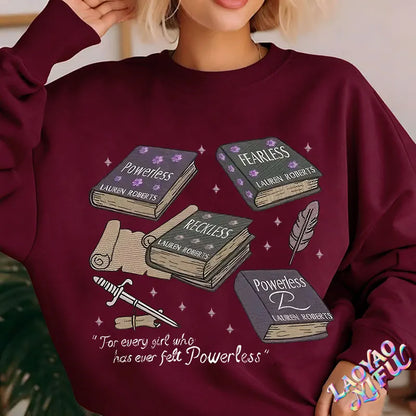 Powerless Series Lauren Roberts Shirt Kai Azer & Paedyn Gray Pullovers Fantasy Bookish Graphic Hoodie Powerful Book Sweatshirt