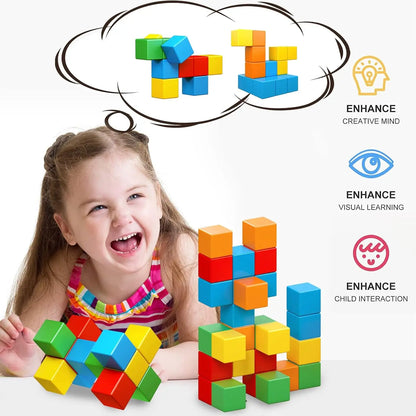 30PCS Magnetic Blocks, Gifts for 3 4 5 6 Year Old, Magnet Building Blocks for Toddlers Girls & Boys, Sensory - Montessori