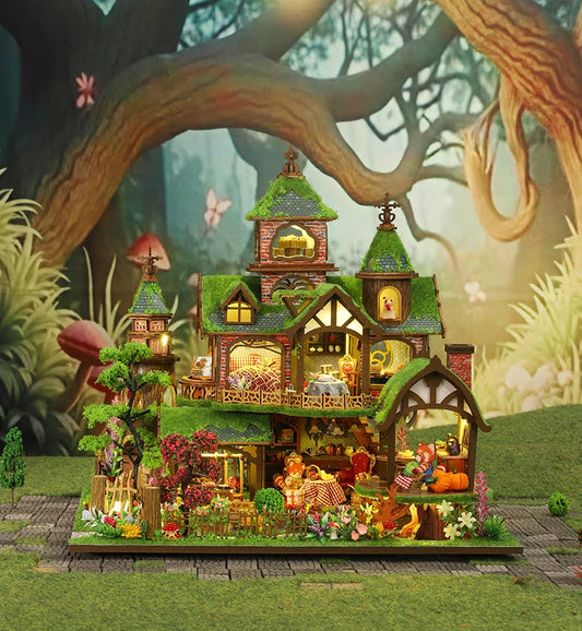 DIY Doll House Wooden Miniature Kit Furniture Litht Dollhouse Furniture Handmade Model Assembly Toys Case Birthday Gifts