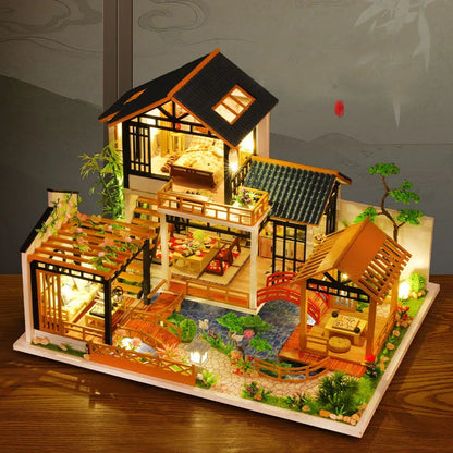 DIY Doll House Villa house model Miniature Building Kit Furniture Dollhouse Wooden Kit Toys   Birthday Gifts P018