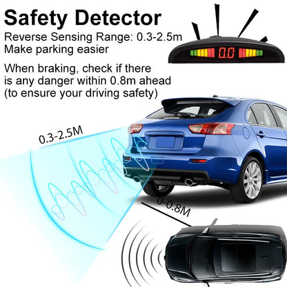 Multi-radar LED Display Parking Sensor Kit 6/8 Probe Backup Radar Detector 12 Colors Car Parking Assistance System