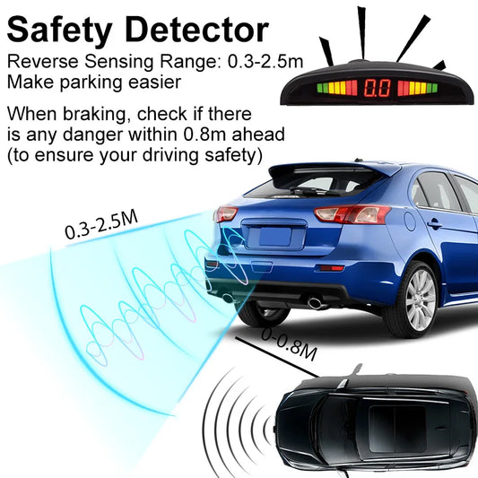 Multi-radar LED Display Parking Sensor Kit 6/8 Probe Backup Radar Detector 12 Colors Car Parking Assistance System