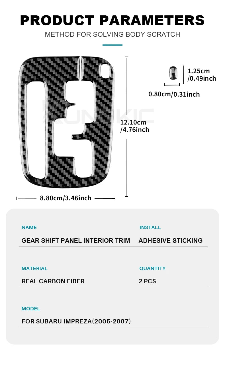 Real Soft Carbon Fiber Sticker For Subaru Impreza 2005 2006 2007 Gear Shift Panel Outlet Vent CD Frame Interior Accessories