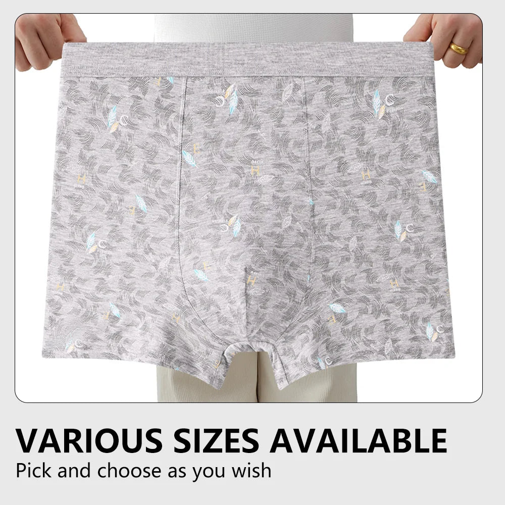 5Pcs Sexy Men Underwear Boxers Men's Panties Lingerie Breathable Printed Male Underpants Plus Size Man Boxer Briefs Mens Trunks