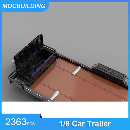 MOC Building Blocks 1/8 Car Trailer 5x7 Frame with Wooden Platform DIY Assemble Bricks Educational Creative Toys Gifts 2363PCS