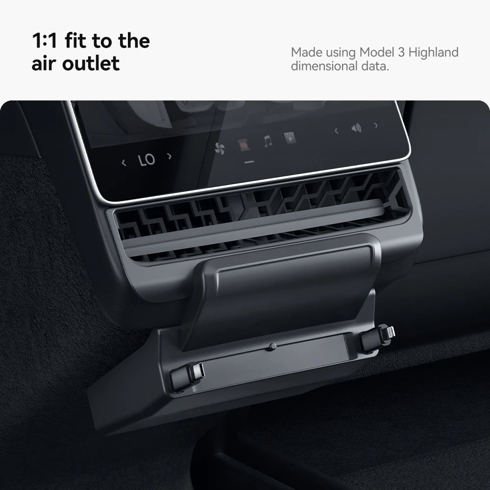 YZ For Tesla Model Y Juniper Model 3 Highland Rear Air Vent 27W Quick Charger USB Shunt HUB Power Splitter Apple Type-C Charger