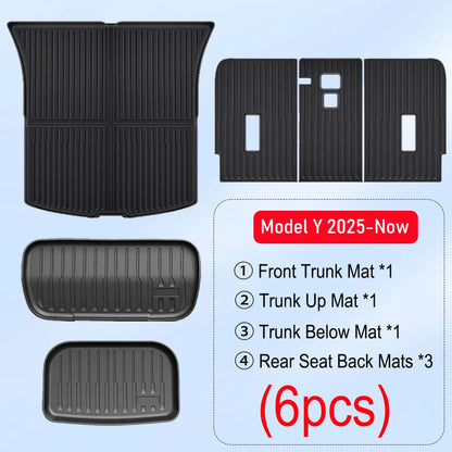 Cargo Liners for 2025 2026 Tesla Model Y Juniper Trunk Mat Front Rear Frunk Trunk Mats Tailgate Tray Pad Protector Accessories