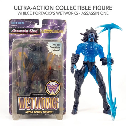 1996 Wetworks Assassin Vintage Image Comics Action Figure, Rare Collectible Toy, Box Slightly Crushed All Accessories Complete