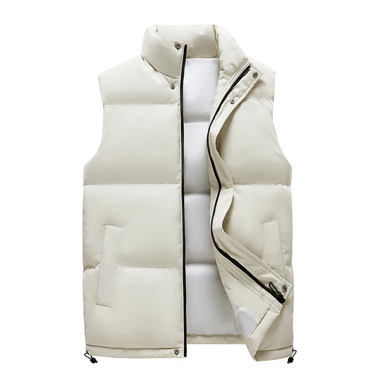 Winter Outdoor Thick Warm Solid Color Stand up Collar Loose Versatile Vest High Quality Casual Fashion Trendy Warm Heated Vest