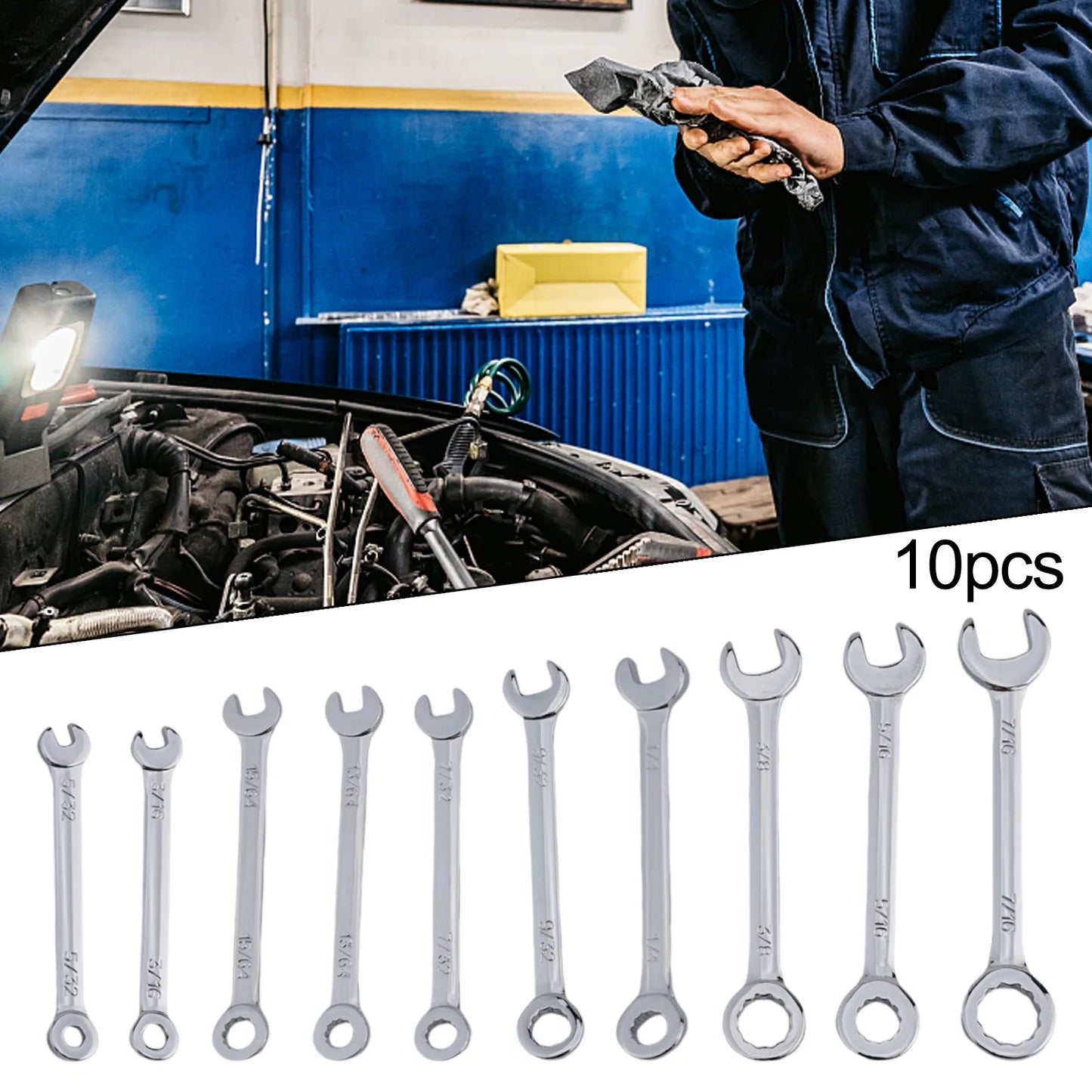 Hand Tool Wrenche Spanner Metric Practical Set Tool Steel 1 Set 10pcs Adjustable Automotive Tool British Repairs