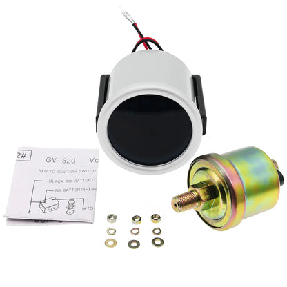 Tachometer For 12V Car 52mm Universal Smoke Len RPM Turbo Boost Gauge 2 Bar PSI Water Temp Meter Oil Pressure Gauge  Tacho
