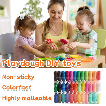 Magic Non Toxic Air Dry Clay Kit with Vibrant Colors and Deluxe Tools for Kids Toddlers Creative Art Modeling Projects