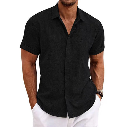 Men's Cotton Linen Short Sleeved Shirt Summer Casual Camisas Harajuku Blusas Mens Shirts Fashion Tops Men Clothing Streetwear