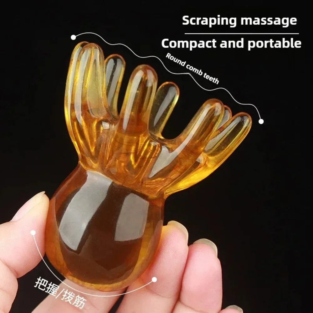 4PCS Resin Octopus Scalp Massage Brush Meridian Scraping Acupuncture Gua Sha Fatigue Relief Relaxation Tool for SPA