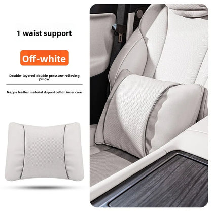 High Quality Universal Car Headrest Cushion Car Seat Neck Pillow High-grade Leather Breathable Lumbar Support Car Pillow