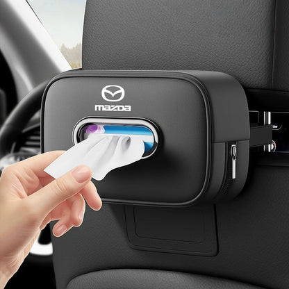 Leather Car Tissue Box Holder Back Seat Multi Storage Bag For Mazda 3 CX5 CX30 MX5 CX3 CX9 CX7 MX3 MX6 CX50 CX60 CX70 CX80 CX90