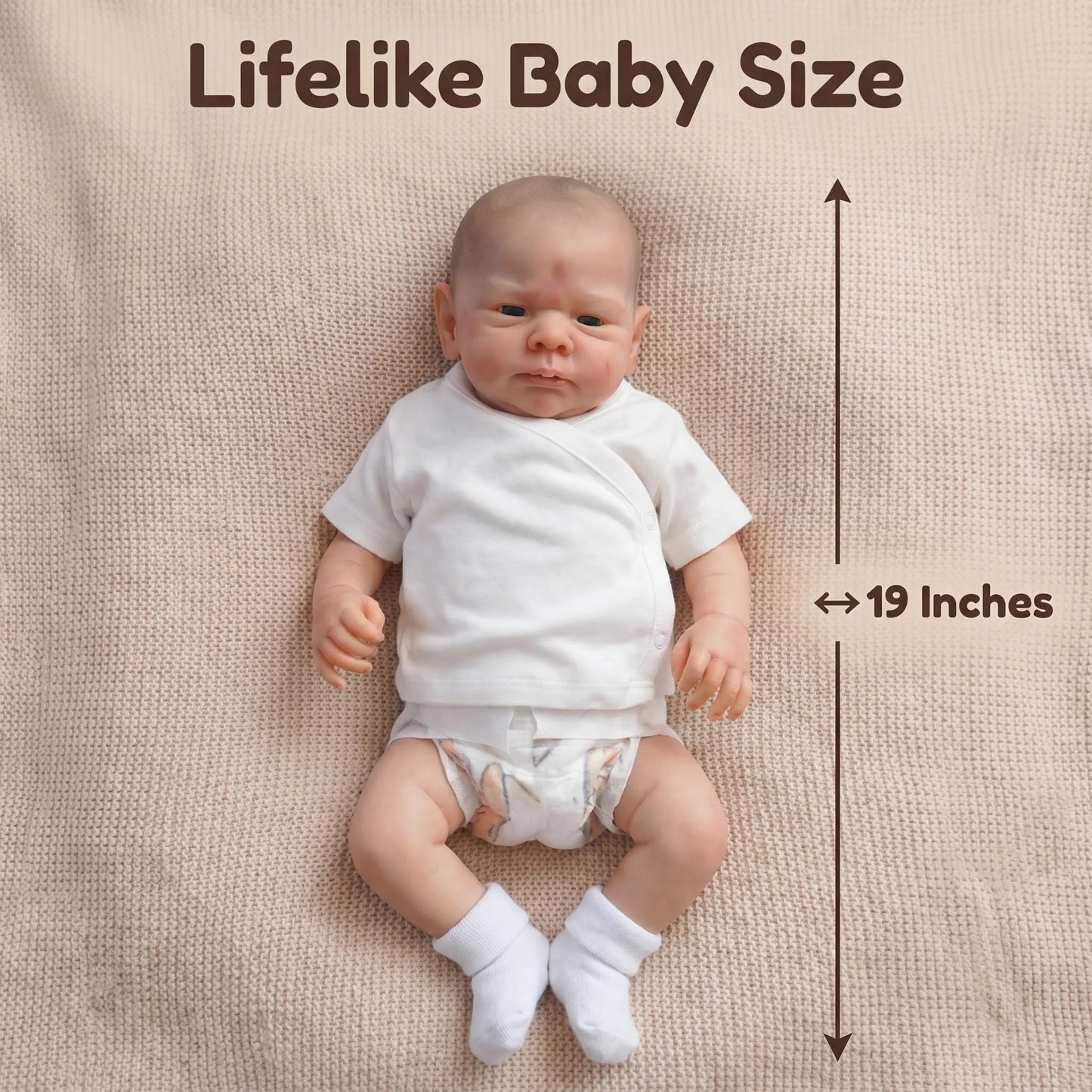 NPK 19inch Kodi Already Painted Finished Reborn Baby Doll Lifelike Baby 3D Painting with Visible Veins Gifts for children