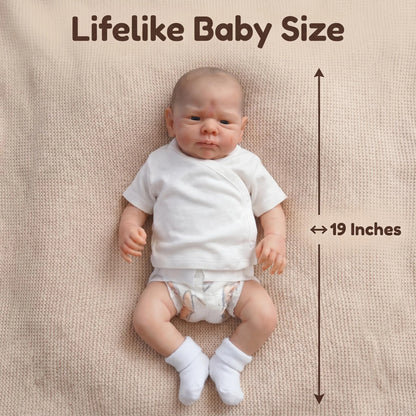 NPK 19inch Kodi Already Painted Finished Reborn Baby Doll Lifelike Baby 3D Painting with Visible Veins Gifts for children