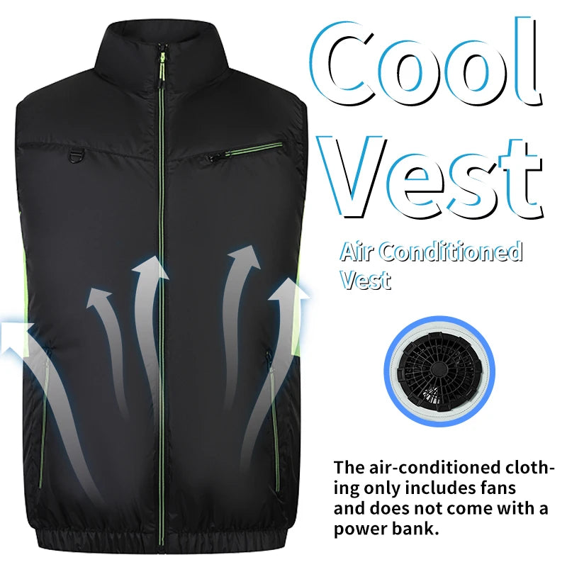 Smart Cooling Air-Conditioned Workwear with Three Adjustable Fan Speeds, Suitable for High-Temperature Outdoor Environments