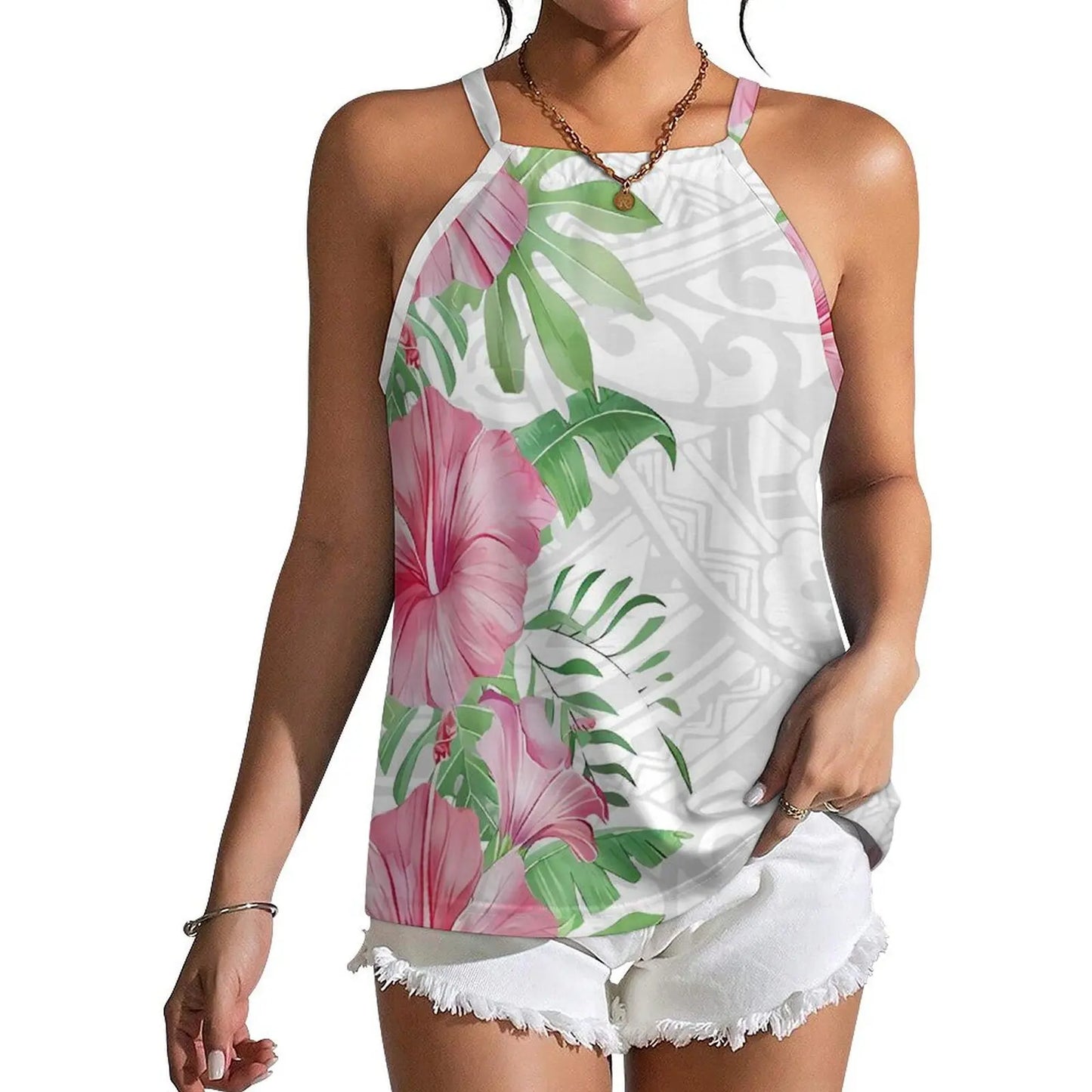 Polynesian Tribal Fashion Women New Design Retro Print Custom Sexy Sleeveless Strappy Vest New Not Pick People