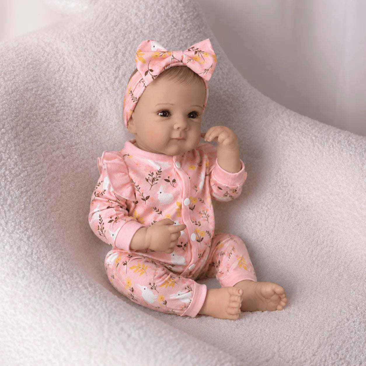 BZDOLL 45 CM Lifelike Full Vinyl Body Reborn Baby Doll 18 Inch Real-Look Design with 3D-Skin Fashion Birthday Gift for Girls