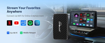 Ottocast Play2video Pro AI Box Wireless Carplay Android Auto Adapter Netflix Dongle Video Playback 1080p Screen Mirror for Cars