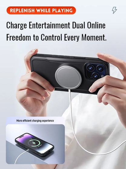 Quad-style Motocycle/Bike Magnetic Shockproof Case For iPhone 17 16 15 14 ProMax Charging Protective Cover with Lock-in Design