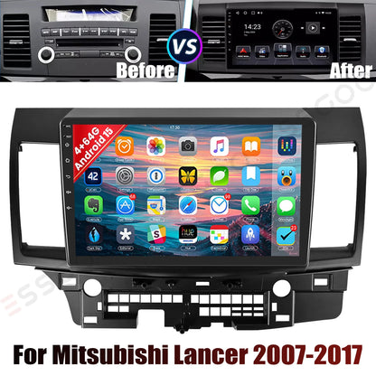 10" Android 15 Car GPS Car Stereo Radio For 2008-2017 Mitsubishi Lancer Apple Carplay 4+64G IPS Touch Screen WiFi GPS BT+DVR&CAM