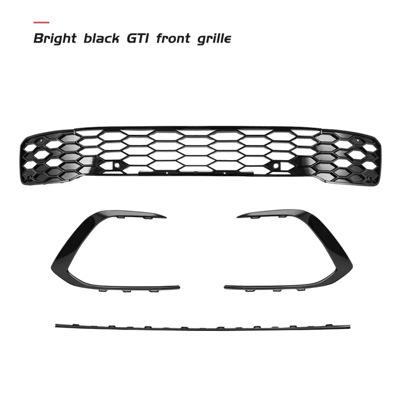 Front Bumper Grill 2021-2023 Accessories for Vw Golf 8 Mk8 R-Line GTI Sports Version Front Air Inlet Grille Fog Lamp Trim Kits
