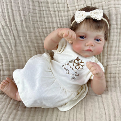 BZDOLL Lifelike 48CM Reborn Baby Doll Vinyl Limbs Cloth Body Baby Doll Kid Fashion Birthday Gift Play House Bedtime Toy For Girl