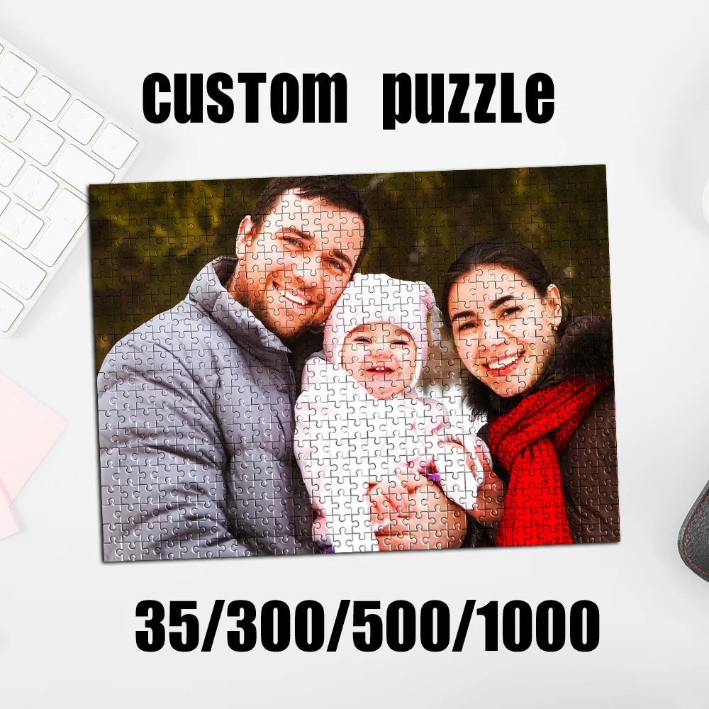 35/300/500/1000pcs Personalized Custom Photo Puzzle family photo For Festivals Parties Weddings Birthdays Holidays