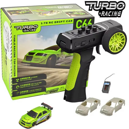 Turbo Racing 1:76 C66 Drift RC Car RTR Radio Full Proportional Remote Control Toys Car With Gyro Children Desktop Toys Car