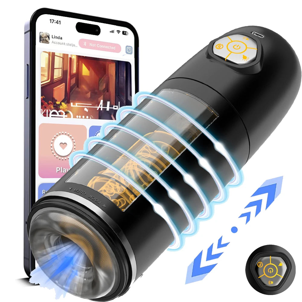 Automatic Male Masturbator Cup 10 Thrusting Rotating Modes Pocket Pussy Penis Blowjob Machine Sex Toy For Men Adult Supplies