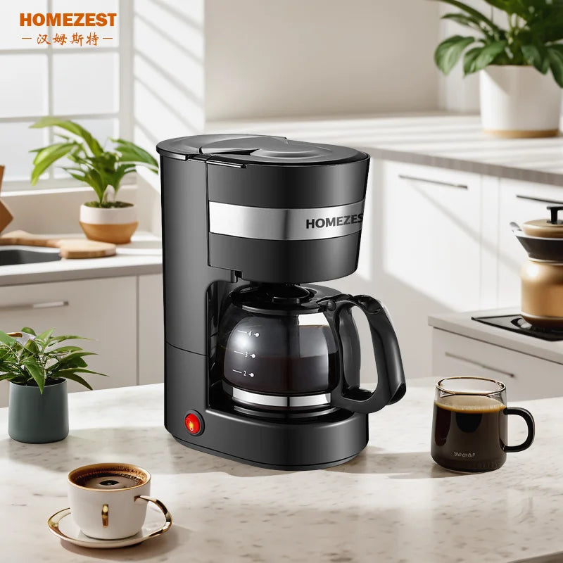 220V HOMEZEST German Coffee Maker Automatic Drip Machine for Home Mini Tea Pot CQ
