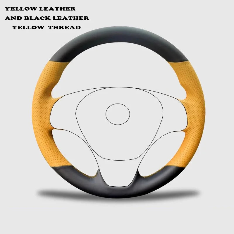 Hand-stitched car Interior Accessories for Ford Ranger 2012-2015 2017 Car Steering Wheel Cover Braid Non-Slip Napa Leather Cover