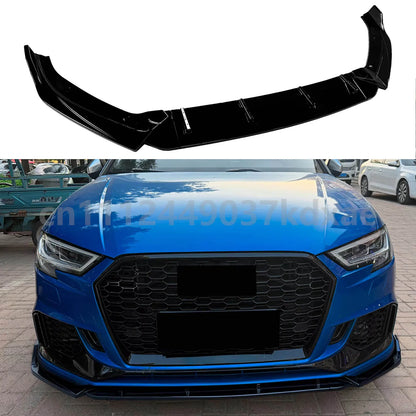 For 2017-2022 Audi RS3 8V Body Kit Accessories Front Bumper Spoiler Lip Lower Splitter Chin Protector Guard