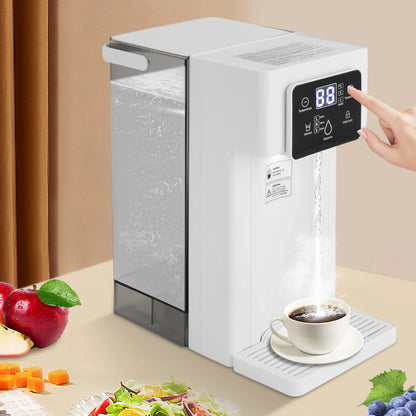 Rectangular Desktop Instant Hot Water Dispenser ABS PS 444 Stainless Steel Silicone Material 110V US Plug 1500W 3L Capacity 200ml 350ml 500ml Quantitative Water Output Low Noise 1m Power Cord Countertop Electric Water Dispens