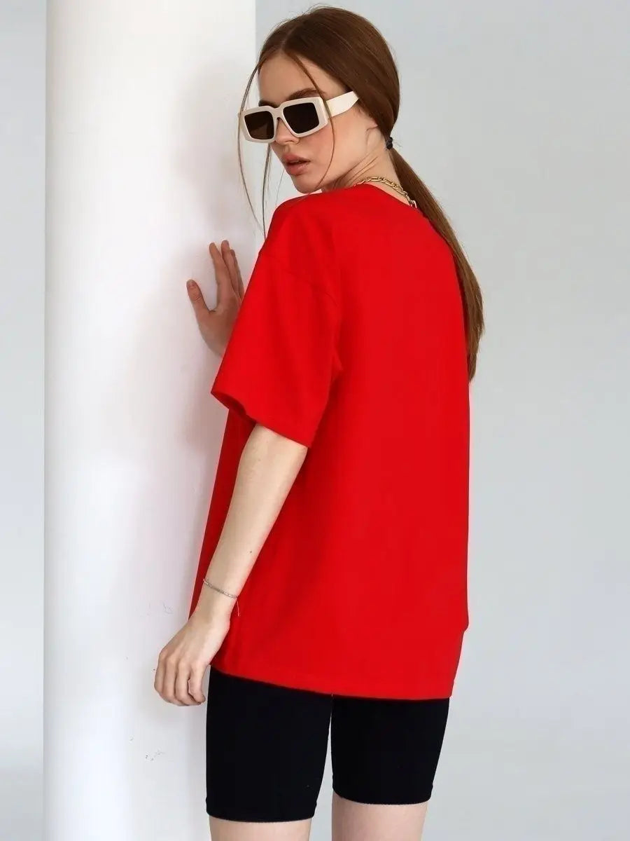 Bornladies 2025 Women's Summer 100% Cotton T-shirt Bottoming Basic Fashionable Solid Lady Short Sleeve Loose Tops Shirts