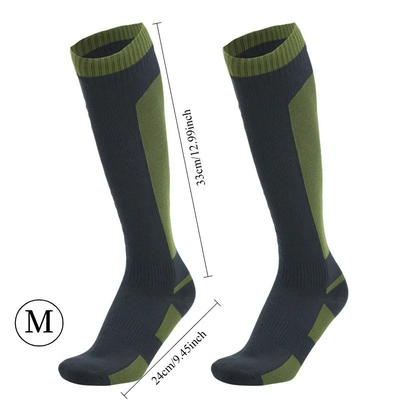 Men's Waterproof Knee-High Hiking Socks – Breathable Anti-Slip Outdoor Crew Socks for Trekking, Camping,Fishing Wet Terrain