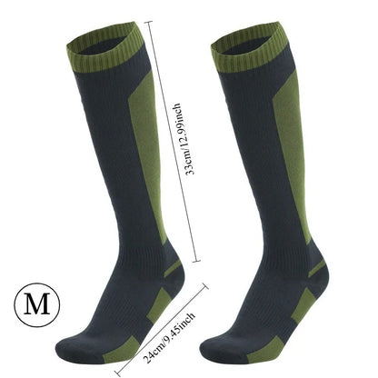 Men's Waterproof Knee-High Hiking Socks – Breathable Anti-Slip Outdoor Crew Socks for Trekking, Camping,Fishing Wet Terrain