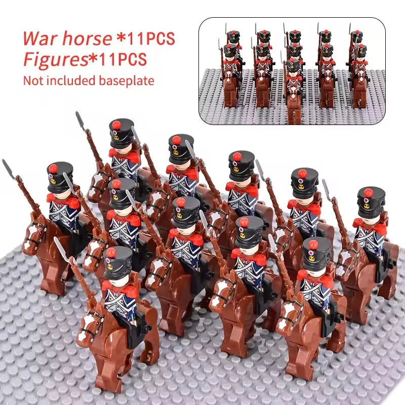 MOC Historical Military Building Blocks Figures Napoleonic Wars British Infantry Soldiers Rifle DIY Brick Toys For Birthday Gift