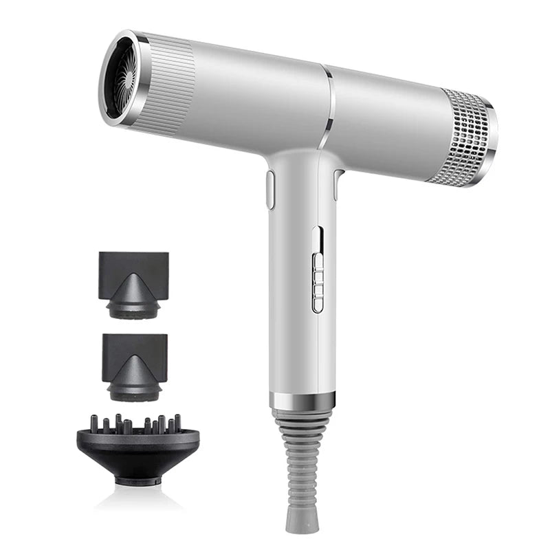 2025 Professional High-Power Ionic Portable Hair Dryer Blue Light Fast Drying New Concept for Hotels Metal Material Hot Sale