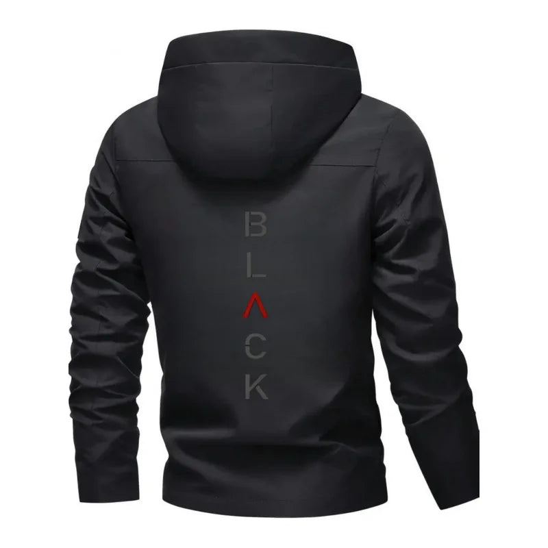 Men'S All-Season Heavy-Duty Motorcycle Jacket - Full-Zip Windproof Hooded Jacket，Commuting, Travel, Outdoor Activities