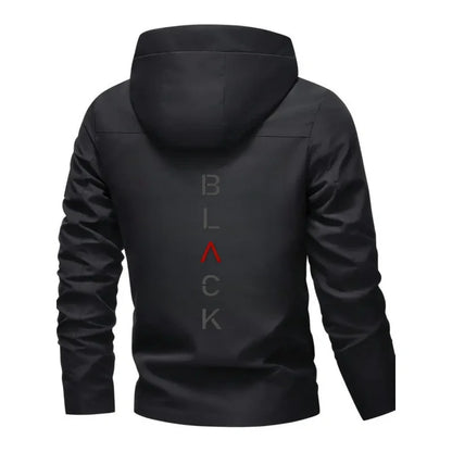 Men'S All-Season Heavy-Duty Motorcycle Jacket - Full-Zip Windproof Hooded Jacket，Commuting, Travel, Outdoor Activities